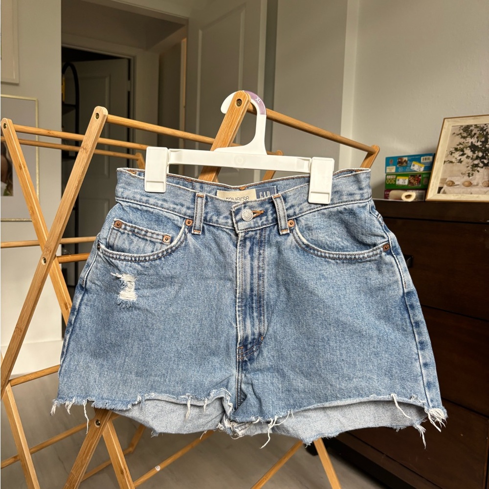 Vintage GAP Light Blue Distressed Jean Shorts